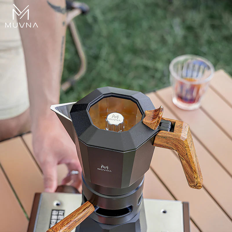 Muvna Thermo-Control Dual Valve Moka Pot (2 šálky) - Čierna