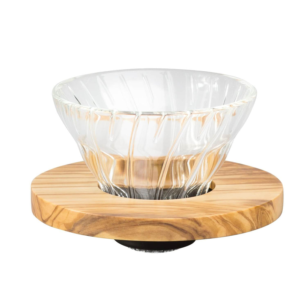 Hario V60-01 dripper - Sklo/Drevo - Olive