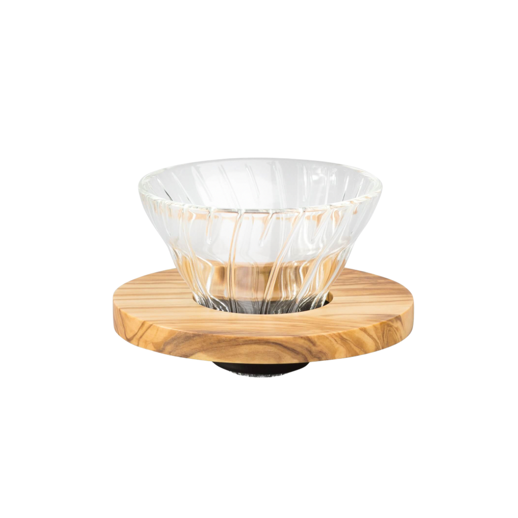 Hario V60-01 dripper - Sklo/Drevo - Olive