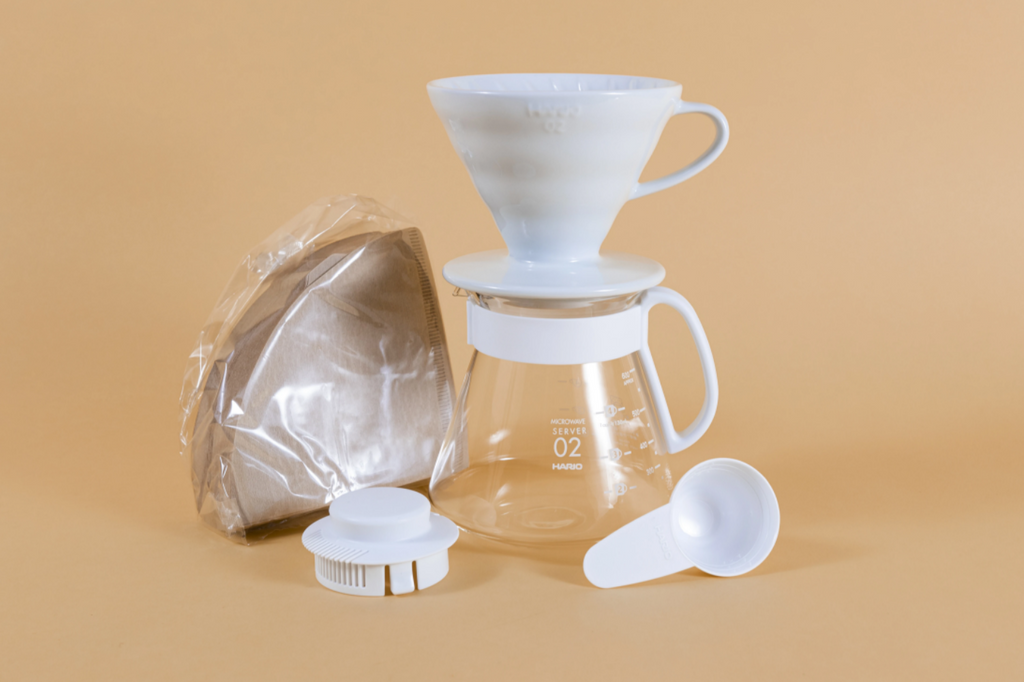 Hario V60-02 - Pour Over Kit - Keramický - Biely Set